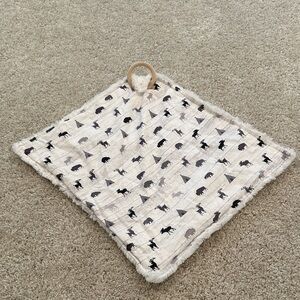 Gray and White Animal Print Baby Blanket